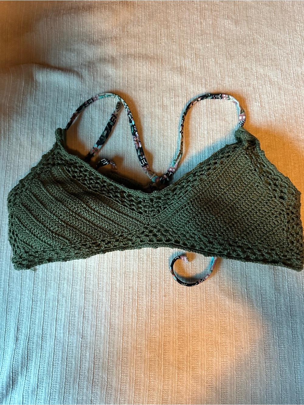 Time and try Olive Green Crochet Bikini